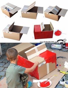 DIY Carton Auto ... - #Auto #Diy #Karton   - Basteln für den Kindergeburtstag - #Auto #basteln #Carton #den #Diy #für #Karton #kindergeburtstag