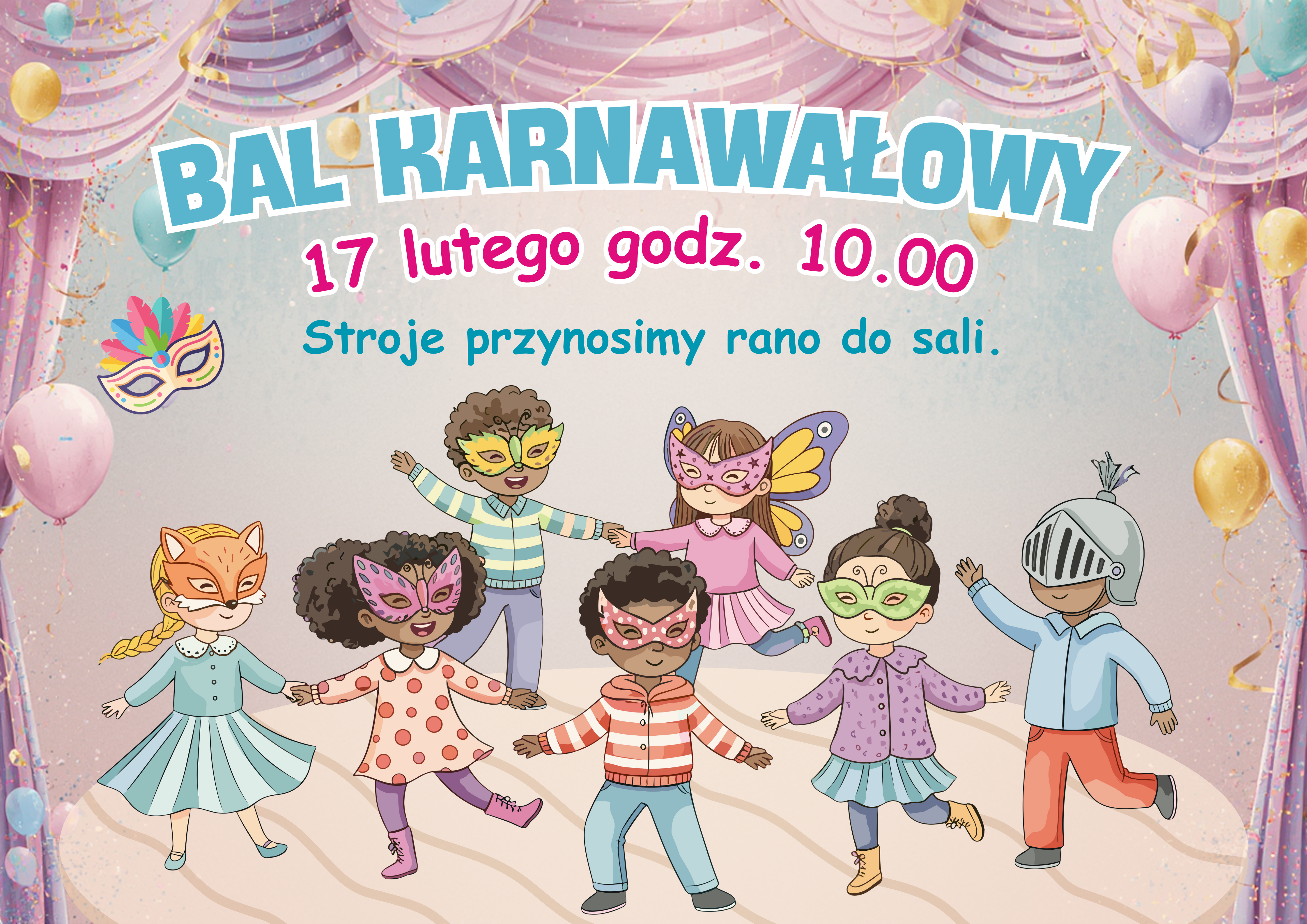 plakat informujący o balu karnawałowym