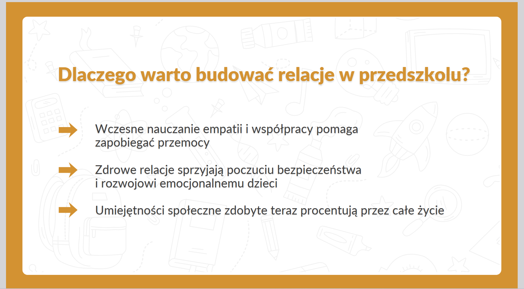 slajd dlaczego warto budować dobre relacje w przedszkolu